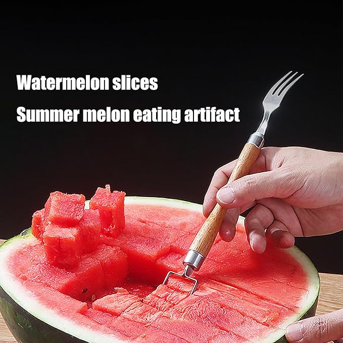 Watermelon Cutter ??2025 Upgraded Stainless Steel 2-in-1 Fork Slicer Tool | Portable & Multi-Functional for Effortless Fruit Slicing at Home, Parties, Camping & Kitchen Use (3, C)
