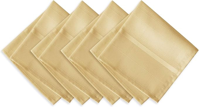 Newbridge 60 x 84 Inch Rectangle Fabric Tablecloth, Elegance Plaid, 100% Polyester, No Iron Soil Resistant Dining Room, Party and Banquet Table Cover, Solid Textured, Ribbon Gold