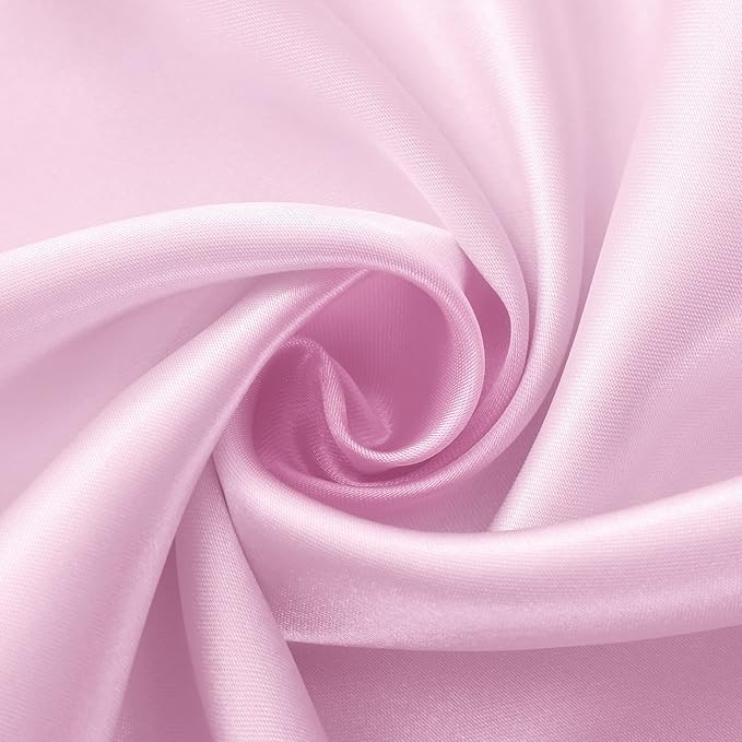 Horbaunal 6 Pack Satin Runners 12 x 108 Inch Bright Silky Smooth Satin Table Runners for Birthday Wedding Party Banquets, Light Pink