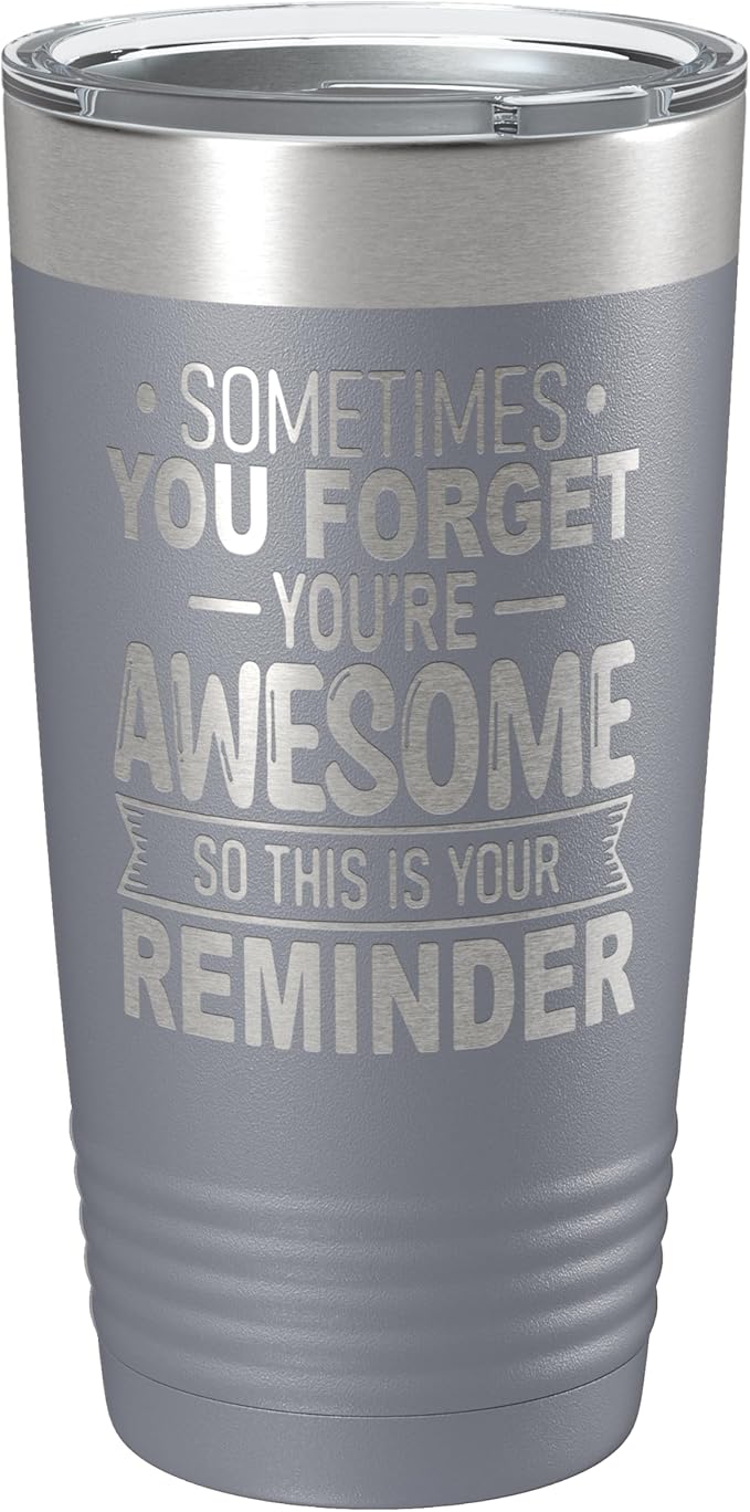 Spotted Dog Company Inspirational Tumbler, Inspirational Gifts for Men Dad Father Wife Sister Women, Birthday For Him Her, You?셱e Awesome Tumbler, Teacher Coworker Gifts 20oz Gray
