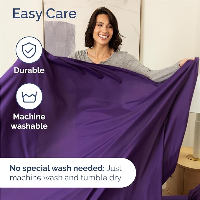 King 6 Piece Sheet Set - Cooling & Breathable Bed Sheets - Hotel Luxury Bed Sheets for Women, Men, Kids & Teens - Comfy Bedding w/Deep Pockets & Easy Fit - Soft & Wrinkle Free - King Purple Sheets