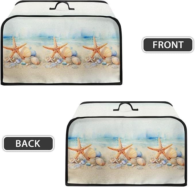 Beach Conch Starfish Cover for 6-8 Quart Oval Slow Cooker Cover Wear Resistant Washable with Mesh Pocket Fancy Home Inspriation