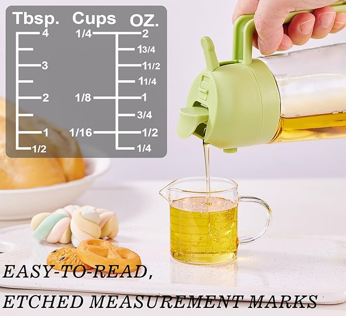 Ackers Etching Scale Measuring Glass -[Insulated handle | V-Shaped Spout]-Made of High Borosilicate Glass Measuring for Kitchen or Restaurant, Easy to Read, 60 ML (2 Oz) 訝?2 Pack)