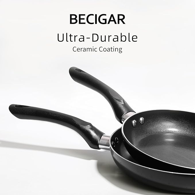 Black Ceramic Pots and Pans Set, 15PCS Nonstick Set Ceramic Cookware Set, Nonstick Pan Pots and Pans Set Non Stick Cookware set