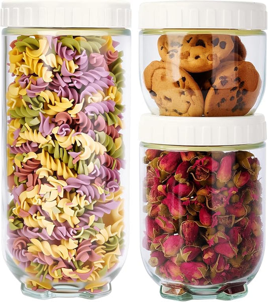 Hoa Kinh 15oz&20oz&35oz Glass Overnight Oats Jars with Lids