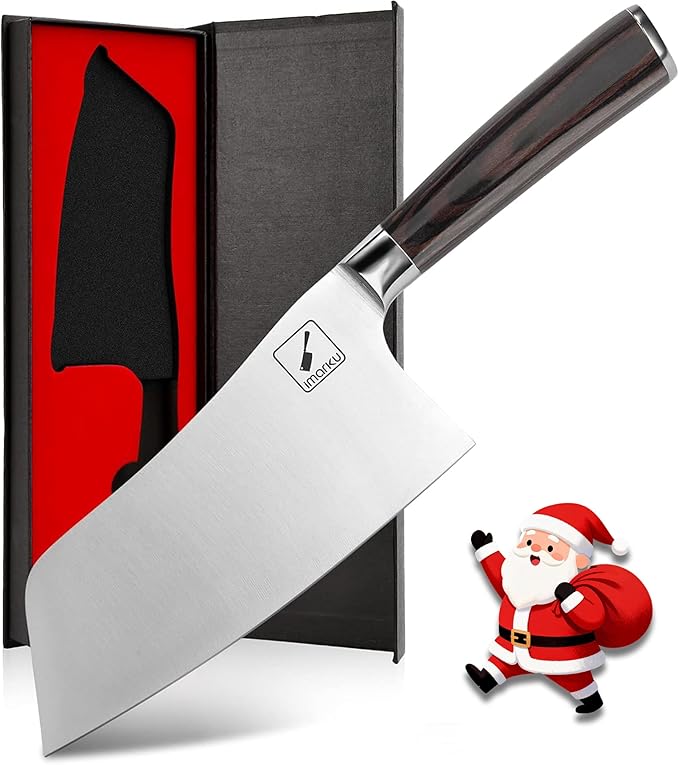 imarku Kitchen Knife, 7 Inch Ultra Sharp Butcher Knife - Japanese SUS440A Stainless Steel Meat Cleaver with Ergonomic Handle, Meat Knife for Home, Kitchen, Restaurant - Christmas Gifts
