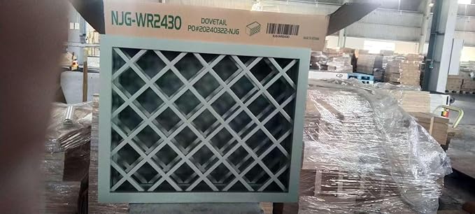 Solid Wood RTA Wine Bottle Rack Wall Cabinet with Lattice Panels - Wine Bottle Holder Storage for Bar, Pantry, or Dining Room and Kitchen(Jade Green, 24?쓂 횞 12?쒭 횞 30?쒱)