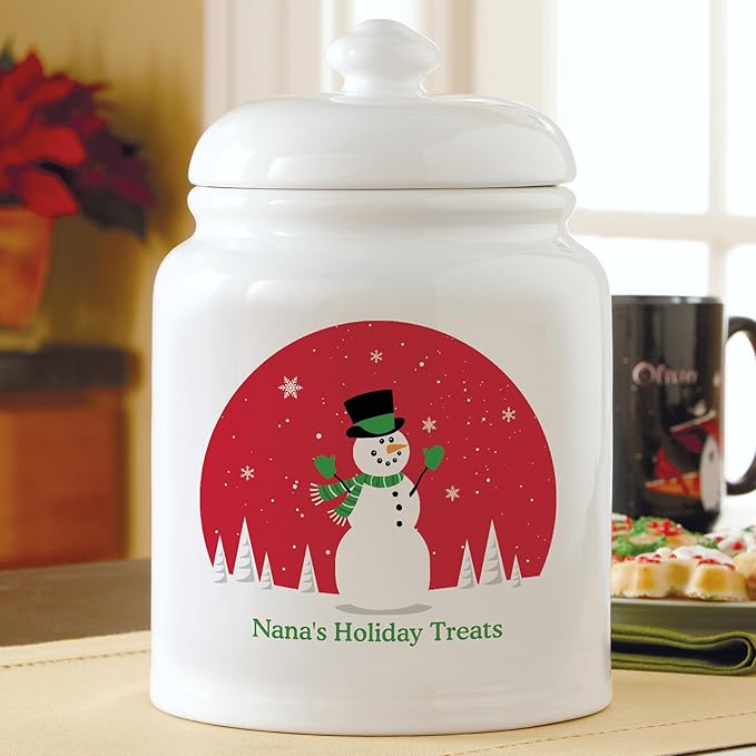 Let's Make Memories Personalized Christmas Fun Cookie Jar - For Her - Kitchen Christmas D챕cor