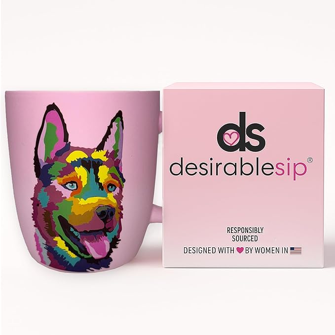 Soft Touch German Shepherd Pink Mug - 18 Oz Ceramic Coffee Mug with Premium Box - Coffee Cup for Dog Lovers - Unique Tea Cup for Every Day
