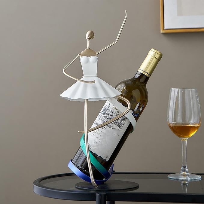 XINXUAN Ballet Dancer Metal Wine Rack-Modern Bar&Countertop Decor-Artistic Wine Holder- Gift for Wine Lover-14.96?쒱