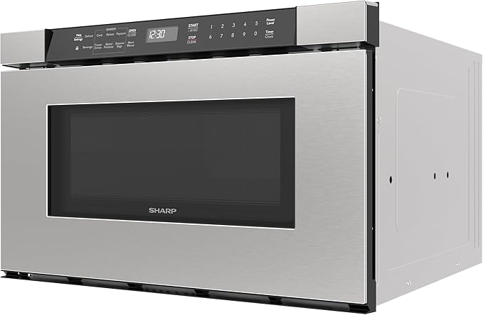 Sharp SMD2420MS 24-Inch Built-In Microwave Drawer Oven, 1.2 Cu. Ft, Stainless Steel, Touch Control Panel, Sensor Cook Technology, Under-Counter Installation
