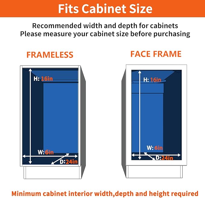 ROOMTEC Individual Pull Out Cabinet Organizer (5쩍"W x 21쩍"D), 2 Tier Spice Rack Organizer for Cabinet, Slide Out Drawer Pantry Shelf Organization and Storage for Kitchen Bathroom