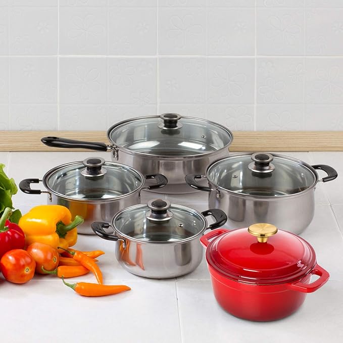 Hotop 4 Sets Dutch Oven Knob Stainless Steel Replacement Knob Pot Lid Handle Compatible with Le Creuset, Aldi, Lodge and Other Enameled Cast-Iron Dutch Oven (Gold)