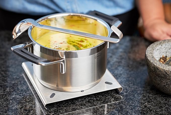 Rosle 10009 Stainless Steel Hooked Handle Ladle with Pouring Rim Serving Spoon