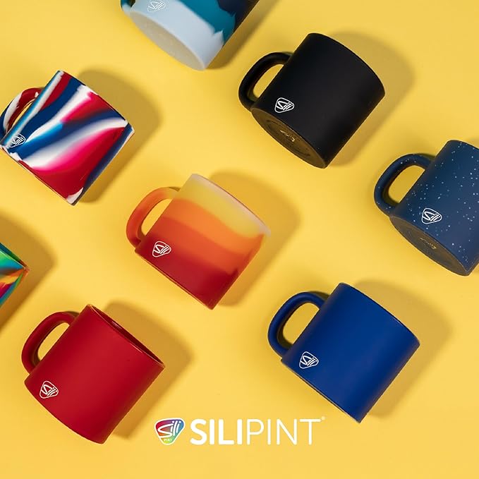 Silipint 16oz Silicone Coffee Mug ??Unbreakable Dishwasher Safe Microwave Oven & Freezer Compatible Travel Mug ??Non-Toxic Reusable Cup for Hot Coffee Tea or Cold Drinks (Classic Blue)