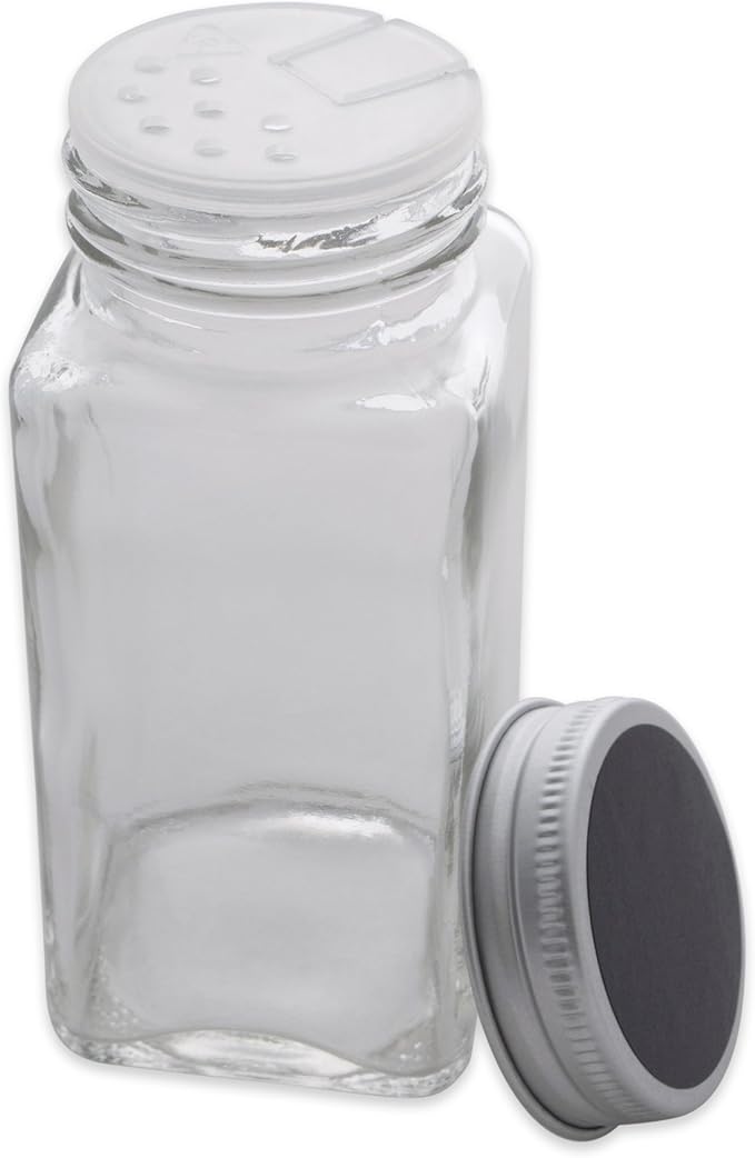 DII Farmhouse Vintage Decorative Metal Pantry Spice Rack Organizer, 4x2 4oz, Spice Jars 12 Piece