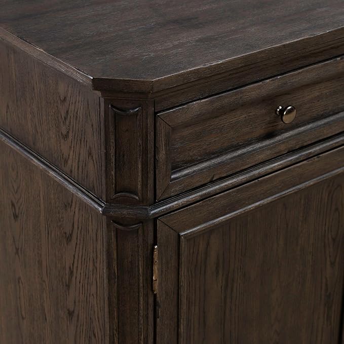 Liberty Furniture Grant Park Dining Room Wine Rack Buffet - White Oak Veneers - Cappuccino Brown