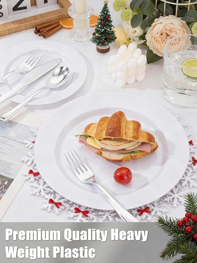 WDF 300PCS Silver Plastic Forks - Heavy Duty Plastic Forks Disposable - Sturdy&Durable Plastic Silverware Bulk for Wedding/Party/Daily Using/Valentine's Day