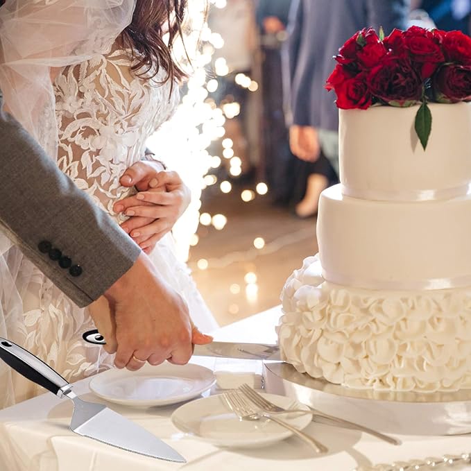 Cake Cutting Set for Wedding Cake Knife and Server Set, Cake Cutter and Pie Spatula, Cake Server and Knife Set of 2