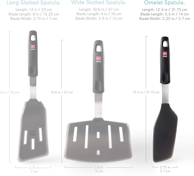 DI ORO Omelette Spatula - Silicone Egg Spatula Turner for Nonstick Cookware - Thin & Flexible BPA Free 600째F Heat-Resistant for Cooking & Baking - Omelet Flipper Dishwasher Safe