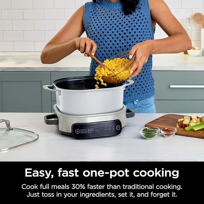 Ninja Foodi 10?멼n?? 6.5?멡t Pro Pressure Cooker & Air Fryer with TenderCrisp Technology, Precise Heating & Family?멣ized Capacity O300 (White 6.5 Qt)
