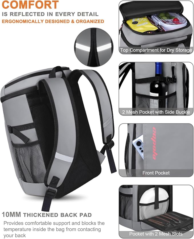 Capolo Cooler Backpack Insulated Waterproof for Women Men,36/45 Cans Lunch Backpack Coolers Leak Proof Soft Cooler Bag Ice Chest for Camping Beach