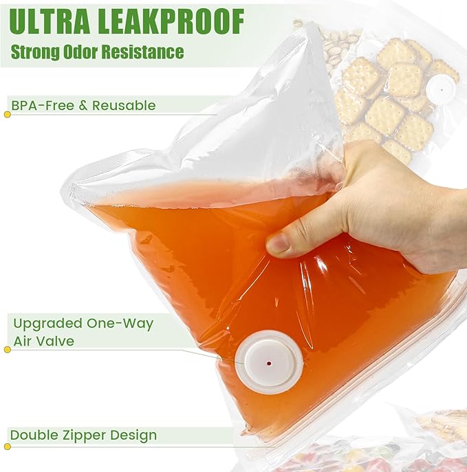 Vacuum Sealer Bags, 60 Pack Reusable BPA-Free Food Storage Bags | 30 Count 10x13 & 30 Count 8x10 Inches | Leakproof, Odorless for Freezer, Sous Vide, Meal Prep | Great for Home for Home Chefs