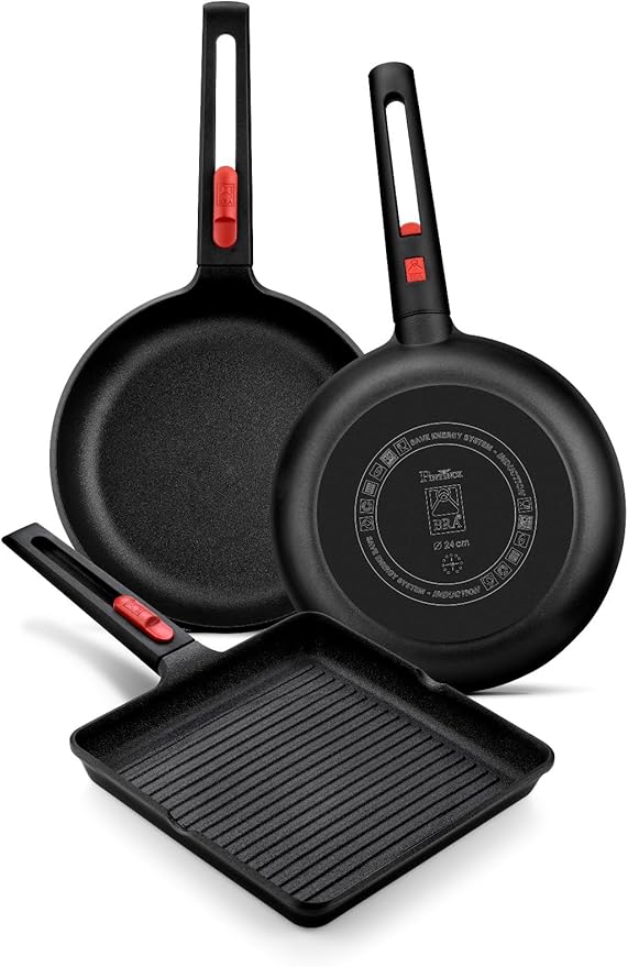 BRA COOKWARE Infinity Nonstick Frying Pan | 10.2-Inch Cast Aluminum Skillet | PFOA/PFAS Free Fry Pan | All Cooktops (incl Induction) Searing Skillet | Oven Safe up to 425째F (w/o Removable Handle)