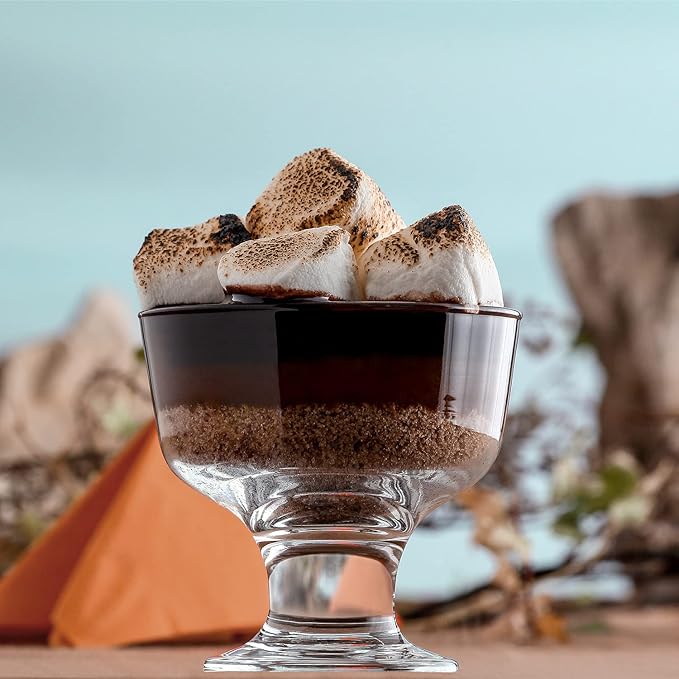 LAV Ice Cream Glass Bowls 6 Piece- Glass Dessert Cups for Dessert, Dish 9.5 oz - Clear Bowls Dessert
