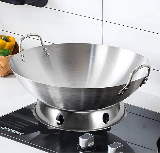 Wok Ring, stainless steel Wok Rack, 7쩐-Inch and 9쩐-Inch Reversible Size for Kitchen Use