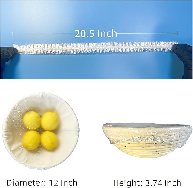 100 Bowl Covers Bread Proofing Large Plastic Wrap for Food Shower Caps for Sourdough Bread Baking Rising Elastic Reusable Banneton covers Outdoor Fresh Keeping Bags BPA Free Food Grade