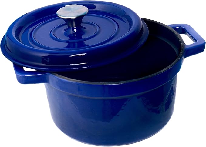 5qt Enamel Pan Cast Iron Dutch-ovens Stewpan Pots Casting Cookware with Steamer Thermo Pot for Party Pots for Kitchen