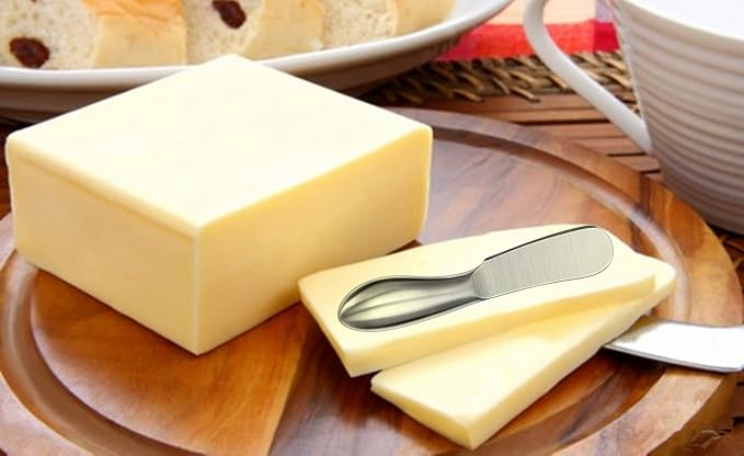 Spreader Knife Set,6-Piece Cheese and Butter Spreader Knives,Mini Serving Tongs,Stainless Steel Multipurpose Butter Knives