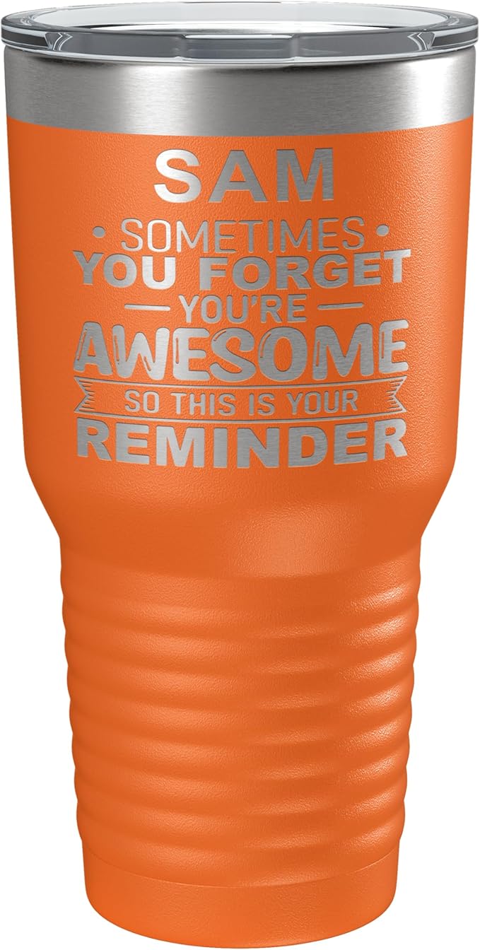 Personalized Inspirational Tumbler, Inspirational Gifts for Men Dad Father Wife Sister Women, Custom Birthday For Him Her, Customized You?셱e Awesome Tumbler, Teacher Coworker Gifts 30oz Orange