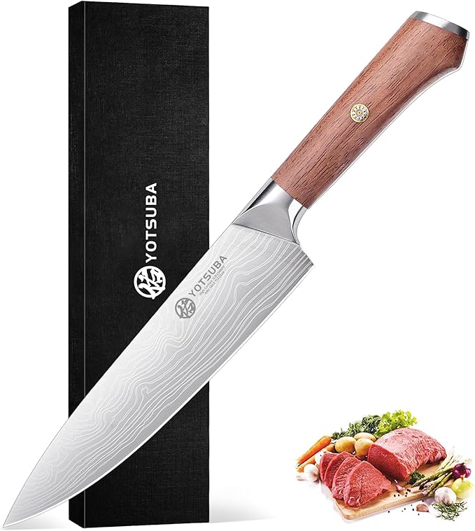 YOTSUBA Chef Knife-8 Inch Japanese Gyuto Kitchen Knife Chef?셲 Knife German High Carbon Stainless Steel Ergonomic Handle Essentials Sharp Gifts for Mom&Dad With Premium Gift Box