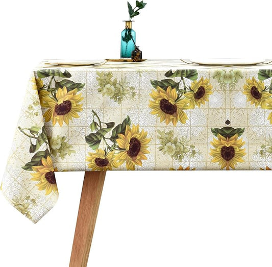 LOHASCASA Vinyl Plastic PVC Tablecloth Waterproof Oilcloth Rectangle Wipeable PVC Rustic Water Resistant Heavy Duty Weights Large Spillproof Tablecloths Christmas Extra Long 54x72 Inch Gray
