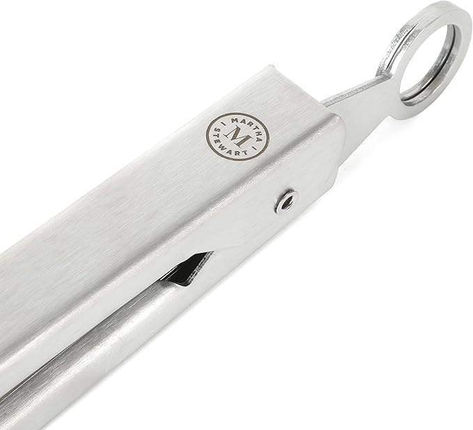Martha Stewart Richburn 12-Inch Stainless Steel Kitchen Tongs ??Durable, Heat-Resistant Cooking and Serving Tool