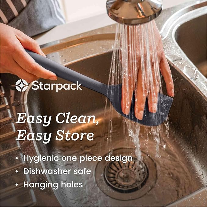 StarPack 'Scrape & Stir' Silicone Spatula Set (4 Pcs) - Heat Resistant Spatula Set 600째F - Food Grade Kitchen Spatulas - Nonstick Silicone Baking & Cooking Spatula - Rubber Spatulas for Kitchen Use