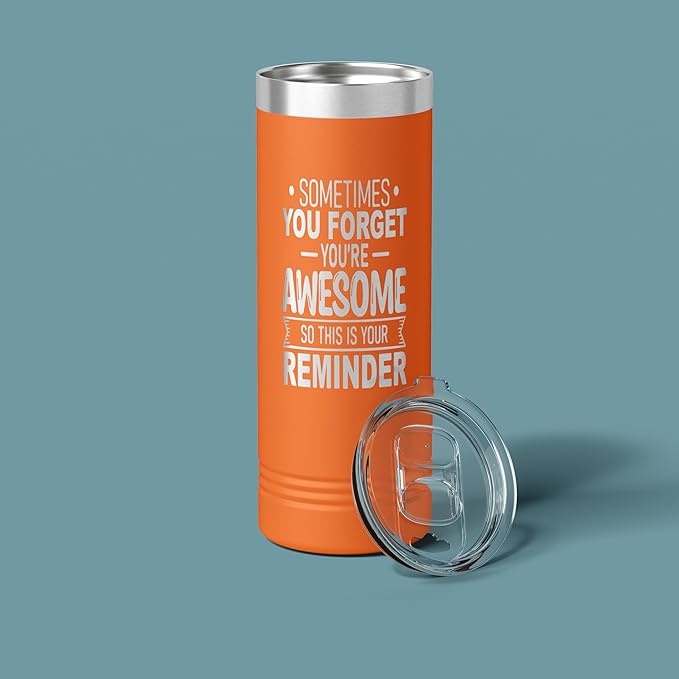 Spotted Dog Company Inspirational Tumbler, Inspirational Gifts for Men Dad Father Wife Sister Women, Birthday For Him Her, You?셱e Awesome Tumbler, Teacher Coworker Gifts 22oz Orange