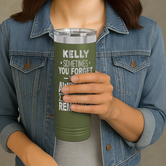 Personalized Inspirational Tumbler, Inspirational Gifts for Men Dad Father Wife Sister Women, Custom Birthday For Him Her, Customized You?셱e Awesome Tumbler, Teacher Coworker Gifts 22oz Olive