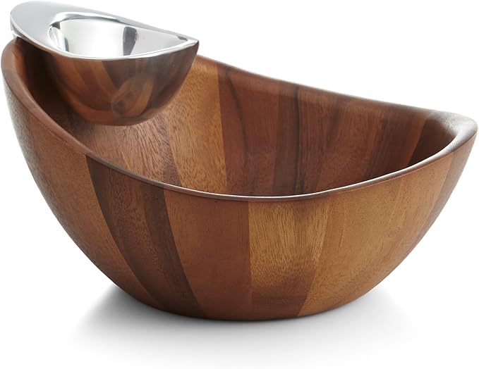 Namb챕 Harmony Chip & Dip Serving Bowl 12??x 6.5?? Acacia Wood with Removable Dip Dish for Chips & Salsa, Appetizers & Snacks, Party & Entertaining, Kitchen & Dining, Buffet & Snack Bowls