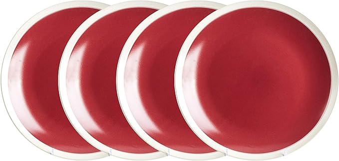 Rock Ridge Speckled Stoneware Dinnerware Set (16pc Set, Garnet and Ivory)