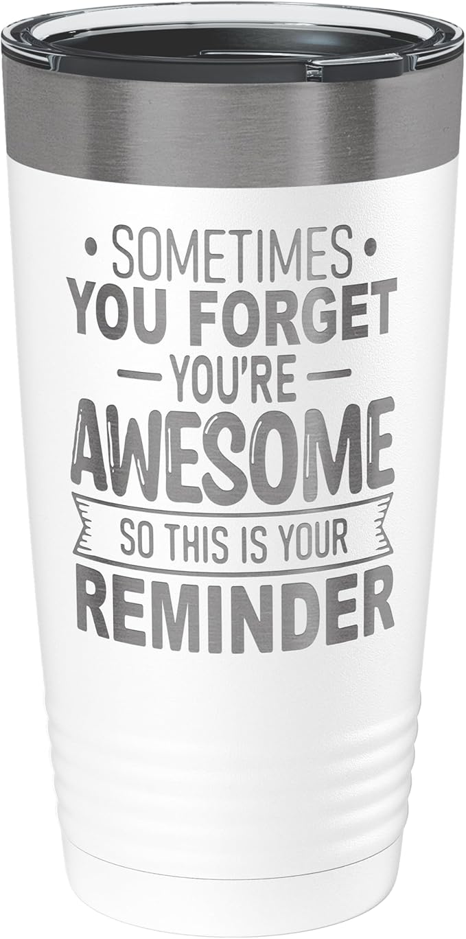 Spotted Dog Company Inspirational Tumbler, Inspirational Gifts for Men Dad Father Wife Sister Women, Birthday For Him Her, You?셱e Awesome Tumbler, Teacher Coworker Gifts 20oz White Black