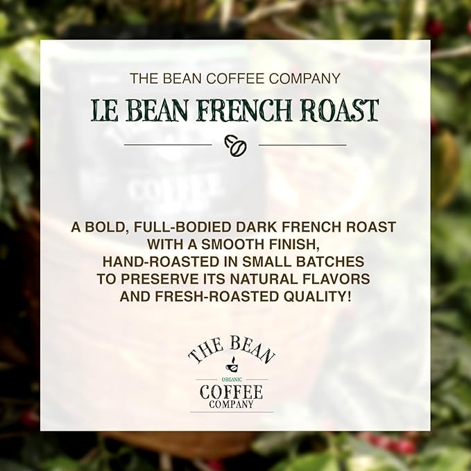 The Bean Organic Coffee Company Le Bean, Dark French Roast, Ground Coffee, 16-Ounce Bags (Pack of 2),Caf챕 molido tostado organico