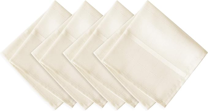 Newbridge 60 x 144 Inch Rectangle Fabric Tablecloth, Elegance Plaid, 100% Polyester, No Iron Soil Resistant Dining Room, Party and Banquet Table Cover, Solid Textured, Beige
