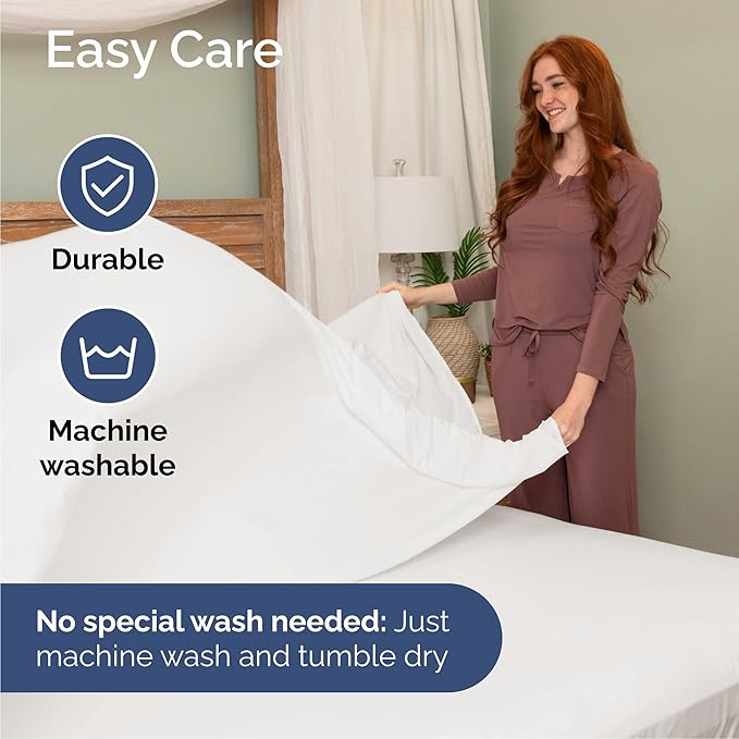 Cal King 6 Piece Sheet Set - Cooling, Comfy & Breathable - Hotel Luxury Bedding for Women, Men, Kids & Teens - 1 Flat & 1 Fitted Sheet & 4 Pillowcases with Deep Pockets - Wrinkle Free - Antique White