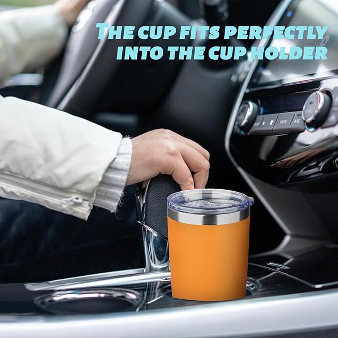 ATIKZHE 20oz Tumbler with Straw and Brush, Stainless Steel Vacuum Insulated tumbler, Double Wall Insulated Coffee Tumbler for Outdoor, Home, Travel,Office (orange,1pcs)