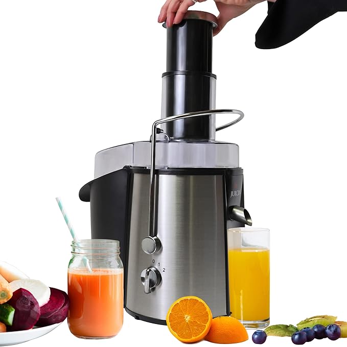 Total Chef Wide Mouth Juicer Machine ??2 Speed Slow Masticating Juicer for Vegetables & Fruits, High Yield Juice Extractor, Easy to Clean, Compact Juicing Machine for Fresh Juice