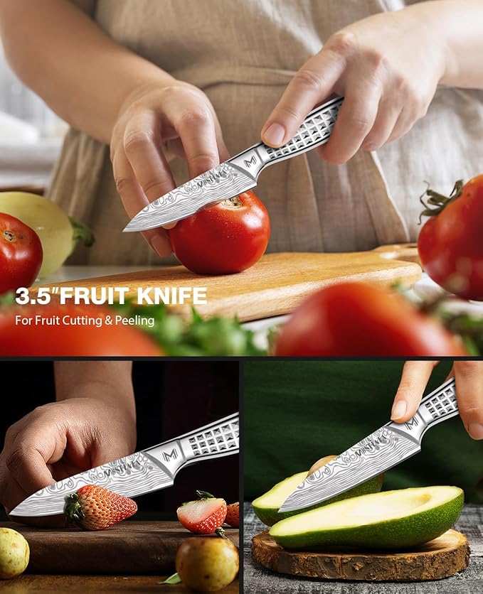 MOSFiATA 2pcs knife set竊똕tainless Steel Handle, Knives Set for Kitchen, Chef Knife Set Come with Gift Box
