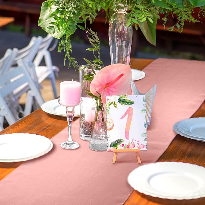 Bencailor 24 Pcs Light Pink Satin Table Runner Bulk 12 x 108 Inches Long Table Runners Bright Smooth Fabric Tablecloth for Wedding Banquet Birthday Valentines St Patrick's Day Party Decorations